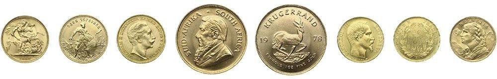 Goldene Münzen in einer Reihe aufgereiht